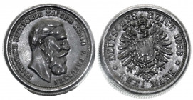 Reichssilbermünzen J. 19-178
Preußen
Friedrich III., 1888
Eisendose mit Motiv des 2 Markstücks 1888. Deckel Motiv. Vs., Boden Motiv. Rs. Am Rand 10...