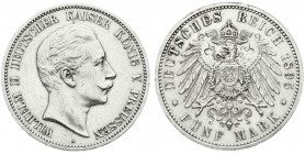 Reichssilbermünzen J. 19-178
Preußen
Wilhelm II., 1888-1918
5 Mark 1895 A. gutes vorzüglich, winz. Kratzer, kl. Randfehler, etwas berieben. Jaeger ...