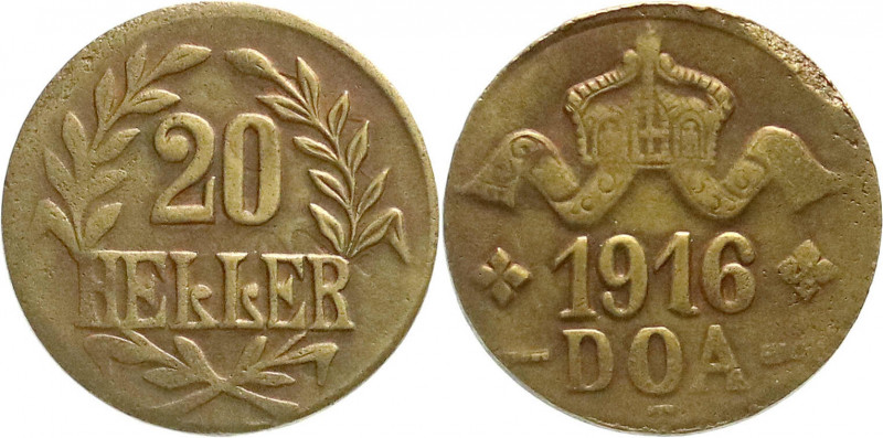 Kolonien und Nebengebiete
Deutsch Ostafrika
20 Heller 1916 T, Messing, Zweige ...