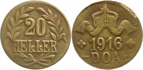 Kolonien und Nebengebiete
Deutsch Ostafrika
20 Heller 1916 T, Messing, Zweige mit 3 Blättern unter Wertangabe, große Krone, L`s vollständig. sehr sc...