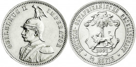 Kolonien und Nebengebiete
Deutsch Ostafrika
1/2 Rupie 1891. gutes vorzüglich etwas berieben. Jaeger 712.