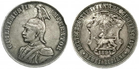 Kolonien und Nebengebiete
Deutsch Ostafrika
2 Rupien 1894. gutes sehr schön, Randfehler und schöne Patina. Jaeger 714.