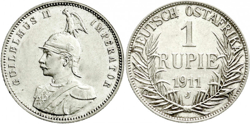 Kolonien und Nebengebiete
Deutsch Ostafrika
Rupie 1911 J. vorzüglich/Stempelgl...