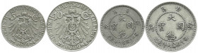 Kolonien und Nebengebiete
Kiautschou
Pachtgebiet, 1897-1919
2 Stück: 5 und 10 Cent 1909. beide sehr schön/vorzüglich. Jaeger 729, 730.