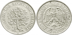 Weimarer Republik
Kursmünzen
5 Reichsmark Eichbaum Silber 1927-1933
1928 G. vorzüglich/Stempelglanz. Jaeger 331.