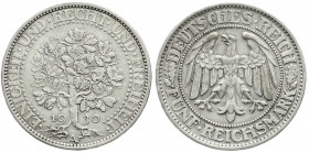 Weimarer Republik
Kursmünzen
5 Reichsmark Eichbaum Silber 1927-1933
1930 A. sehr schön/vorzüglich. Jaeger 331.