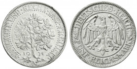 Weimarer Republik
Kursmünzen
5 Reichsmark Eichbaum Silber 1927-1933
1931 A. sehr schön/vorzüglich. Jaeger 331.