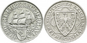 Weimarer Republik
Gedenkmünzen
3 Reichsmark Bremerhaven
1927 A. vorzüglich. Jaeger 325.
