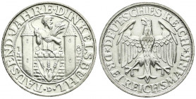 Weimarer Republik
Gedenkmünzen
3 Reichsmark Dinkelsbühl
1928 D. gutes vorzüglich. Jaeger 334.