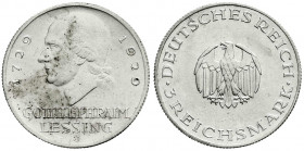 Weimarer Republik
Gedenkmünzen
3 Reichsmark Lessing
1929 J. prägefrisch. Jaeger 335.