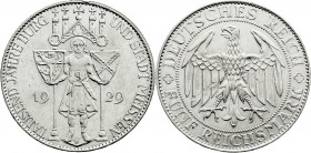 Weimarer Republik
Gedenkmünzen
5 Reichsmark Meissen
1929 E. vorzüglich, winz. Kratzer, kl. Randfehler. Jaeger 339.