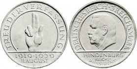 Weimarer Republik
Gedenkmünzen
3 Reichsmark Schwurhand
1929 D. prägefrisch. Jaeger 340.