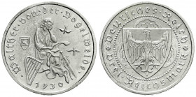 Weimarer Republik
Gedenkmünzen
3 Reichsmark Vogelweide
1930 J. vorzüglich. Jaeger 344.