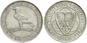 Weimarer Republik
Gedenkmünzen
3 Reichsmark Rheinstrom
1930 A. prägefrisch. Jaeger 345.