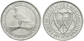 Weimarer Republik
Gedenkmünzen
3 Reichsmark Rheinstrom
1930 G. vorzüglich/Stempelglanz. Jaeger 345.