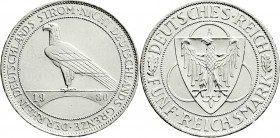 Weimarer Republik
Gedenkmünzen
5 Reichsmark Rheinstrom
1930 A. prägefrisch/fast Stempelglanz. Jaeger 346.