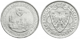 Weimarer Republik
Gedenkmünzen
3 Reichsmark Magdeburg
1931 A. vorzüglich/Stempelglanz. Jaeger 347.