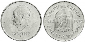 Weimarer Republik
Gedenkmünzen
3 Reichsmark Goethe
1932 J. vorzüglich/Stempelglanz. Jaeger 350.
