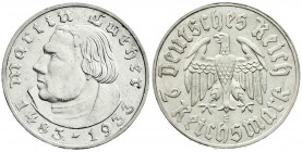 Drittes Reich
Gedenkmünzen
2 Reichsmark Luther
1933 E. vorzüglich/Stempelglanz. Jaeger 352.