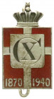 Orden und Ehrenzeichen
Dänemark
Christian X., 1912-1947
Emailliertes Abzeichen 1940 zum 70. Geburtstag des Monarchen. 14 X 24 mm. Silber 925. vorzü...