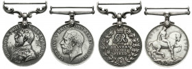 Orden und Ehrenzeichen
Grossbritannien
George V., 1911-1936
2 Stück: War Medal 1914/1918 in Silber (verliehen 1919-1920). 33,74 g. Military Medal F...