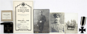 Orden und Ehrenzeichen
Lots
Deutschland
Kl. Nachlass des Feldhilfsarztes Kröncke, I. Jnf. Regt. 185: EK I 1914 im Originaletui und nur leicht besch...