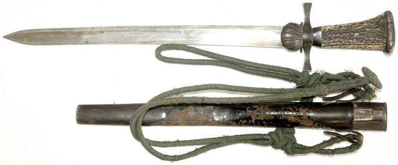 Militaria
Blankwaffen
Deutschland
Alter Hirschfänger um 1900 mit Hirschhorn-G...