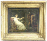 Varia
Bilder
Ölbilder und Gemälde
Gemälde "Herakles und die Versuchung der Eudaimonia". Öl auf Leinwand. Unsigniert, aber per Schild auf dem Rahmen...