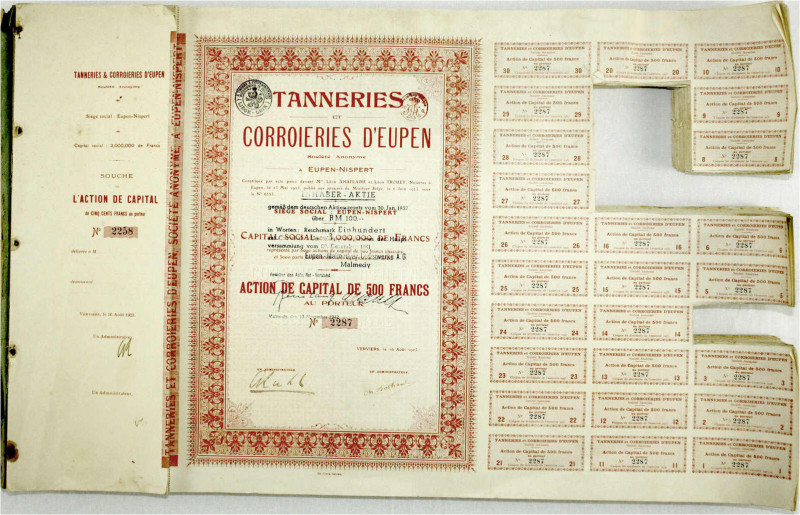 Varia
Historische Wertpapiere
Belgien
Original-Wertpapier-Abrissmappe mit 213...