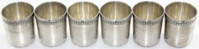 Varia
Silber
Frankreich
Set von 6 Schnapsbechern, Silber 800/1000, ab 1896. Mit Punze Minervakopf "1", Hersteller Henin & Cie. Höhe je 42 mm. Gesam...
