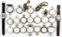 Varia
Uhren
Lots
Schatulle mit 20 teils besseren Uhren: 13 alte "open face" Herren-Taschenuhren, meist Silber, 19. und frühes 20. Jh. (u.a. "Carl L...