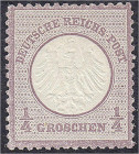 Briefmarken
Deutschland
Deutsches Reich
1/4 Groschen kleiner Brustschild 1872, ungebrauchte Marke mit Originalgummi ist farbfrisch, sehr gut gepräg...
