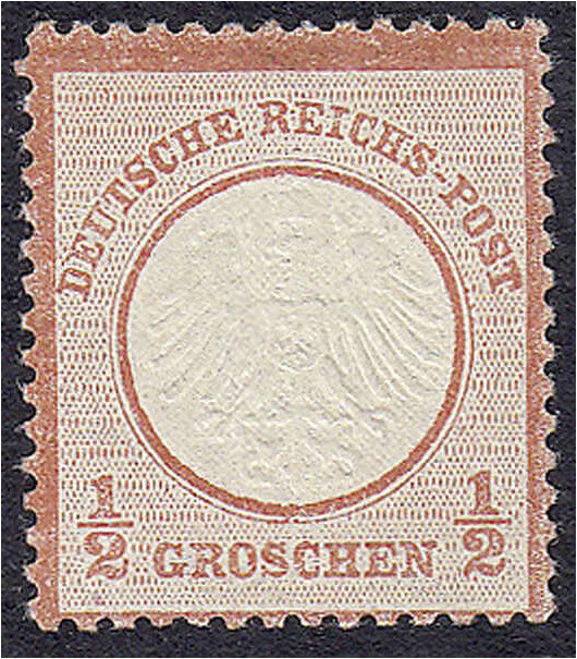 Briefmarken
Deutschland
Deutsches Reich
1/2 Groschen kleiner Brustschild 1872...