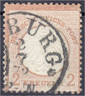 Briefmarken
Deutschland
Deutsches Reich
2 Kreuzer 1872, sauber gestempelt, tiefst geprüft Hennies BPP. Mi. 400,-€. gestempelt. Michel 8.