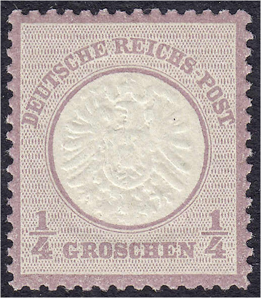 Briefmarken
Deutschland
Deutsches Reich
1/4 Gr. großer Brustschild 1872, post...