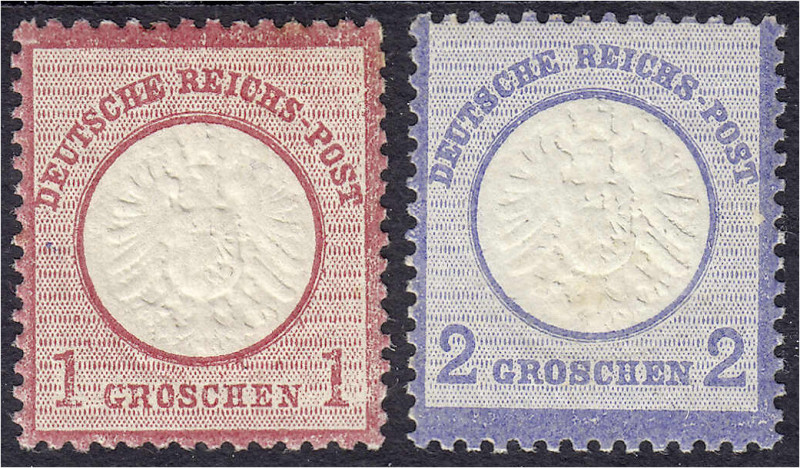 Briefmarken
Deutschland
Deutsches Reich
1 Gr. + 2 Gr. großer Brustschild 1872...