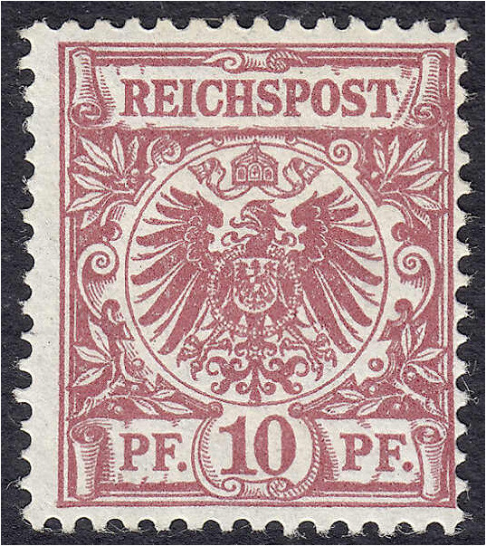 Briefmarken
Deutschland
Deutsches Reich
10 Pf. Reichspost 1889, rosarot, unge...