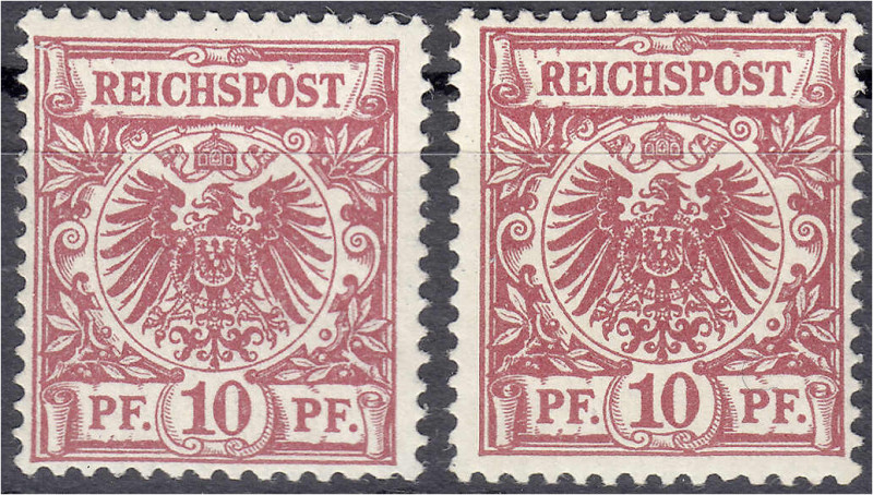 Briefmarken
Deutschland
Deutsches Reich
10 Pf. Reichspost 1889, rotkarmin und...