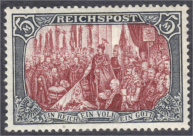 Briefmarken
Deutschland
Deutsches Reich
5 M. Reichspost 1900, farbfrisch, gut...