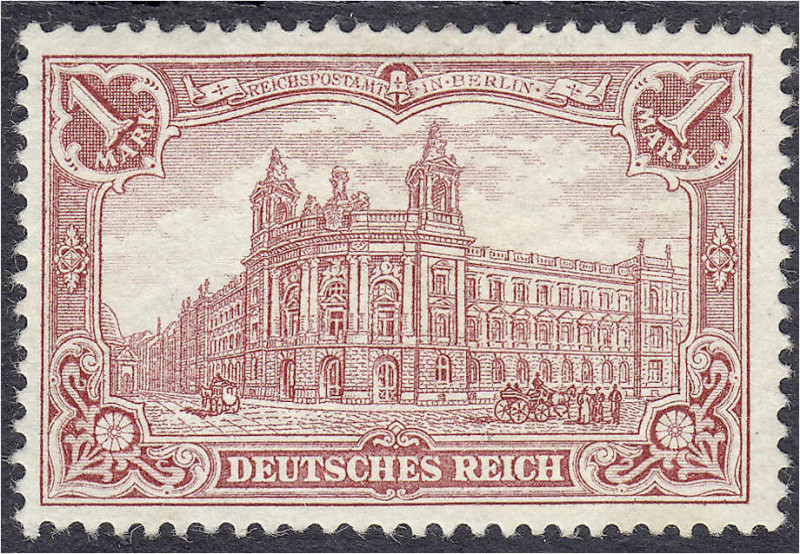 Briefmarken
Deutschland
Deutsches Reich
1 M. karminrot 1902, die Marke ist fa...