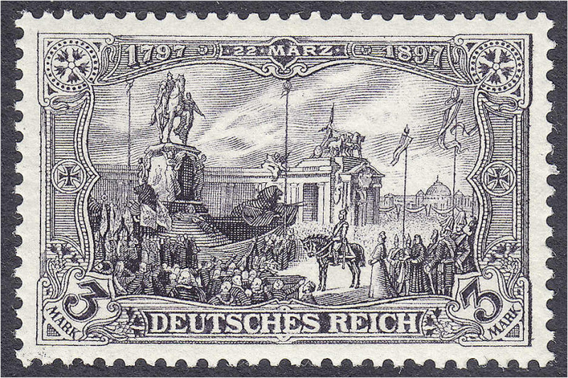 Briefmarken
Deutschland
Deutsches Reich
5 M. schwarzbraunviolett 1902, ohne W...