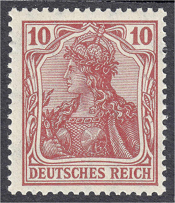 Briefmarken
Deutschland
Deutsches Reich
10 Pf. Friedensdruck 1905/13, schwärz...