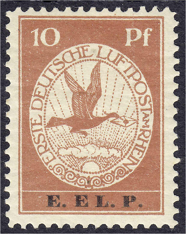 Briefmarken
Deutschland
Deutsches Reich
10 Pf. E.L.L.P. Flugpost 1912, ungebr...