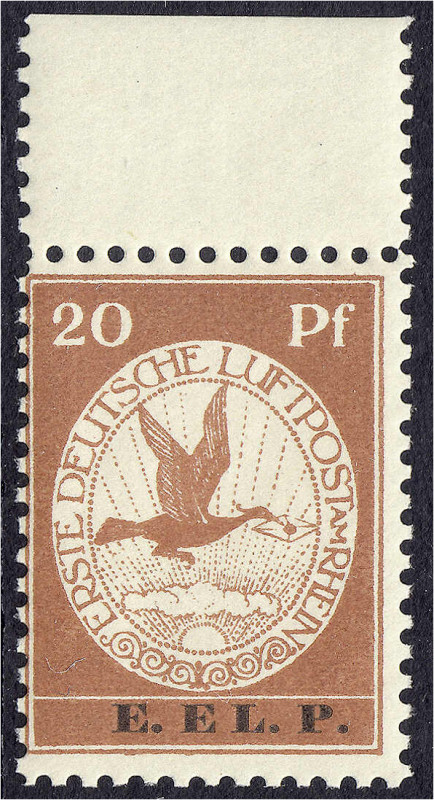 Briefmarken
Deutschland
Deutsches Reich
20 Pf. E.L.L.P. Flugpost 1912, postfr...
