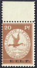 Briefmarken
Deutschland
Deutsches Reich
20 Pf. E.L.L.P. Flugpost 1912, postfrisches Oberrandstück. Kurzbefund Brettl BPP >einwandfrei