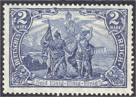 Briefmarken
Deutschland
Deutsches Reich
2 M. dunkel- bis schwärzlichblau 1915, 26:17 Zähnungslöcher, normal gezähnt, befindet sich in fehlerfreier,...