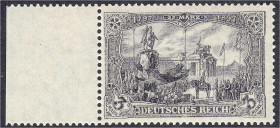 Briefmarken
Deutschland
Deutsches Reich
3 M. schwärzlich- bis schwarzviolettgrau 1915, die Marke mit linkem Seitenrand ist farbfrisch, sehr gut gez...