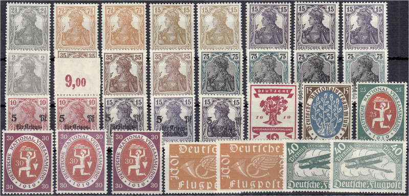 Briefmarken
Deutschland
Deutsches Reich
Schöne Zusammenstellung ab 1916-1919,...