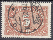 Briefmarken
Deutschland
Deutsches Reich
5 M Ziffern 1921, sauber gestempelt ,,CASSEL 27.12.22 6-7N", Farbe ,,c" (rotorange). Fotobefund Tworek BPP ...