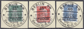 Briefmarken
Deutschland
Deutsches Reich
8 Pf.-25 Pf. IAA 1927, kompletter Satz traumhaft entwertet mit Sonderstempel ,,IAA 11.10.27". Mi. 300,-€. g...